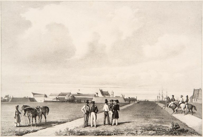 Wisata makassar - Collectie NMvWereldculturen, TM-3728-61, Litho- Het fort Rot